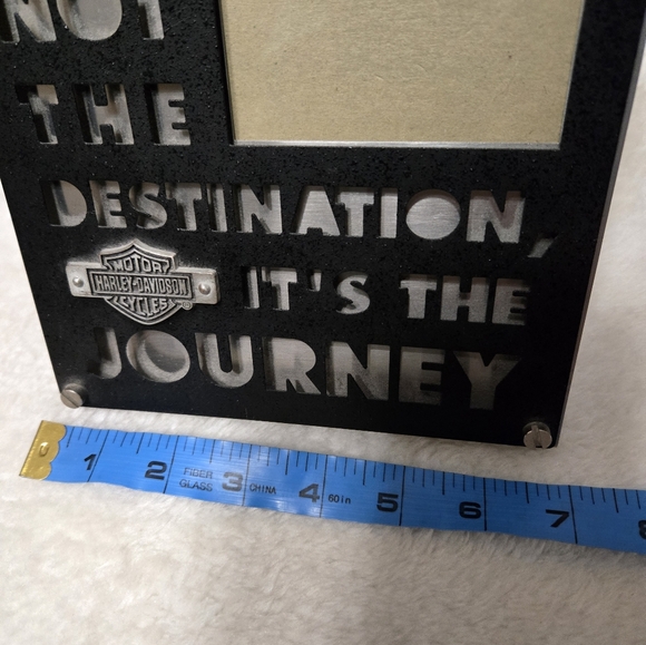 Harley Davidson "...It's The Journey" Metal Standing Picture Frame GUC - Picture 7 of 8